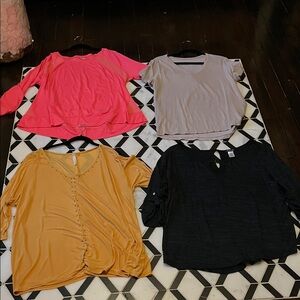 Source Unknown Women's Blouses - Coral, Light Gray, Mustard, Black